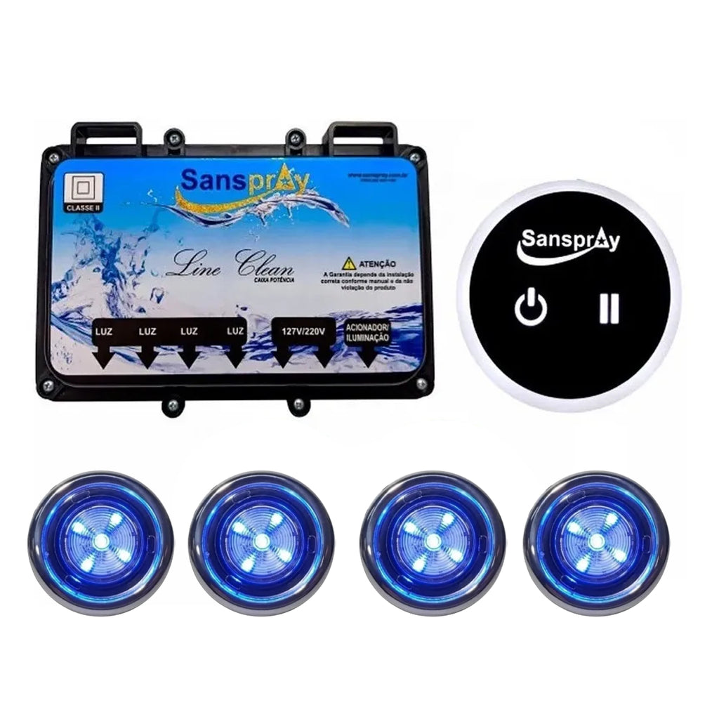 Cromoterapia 4 spots de iluminação Sanspray